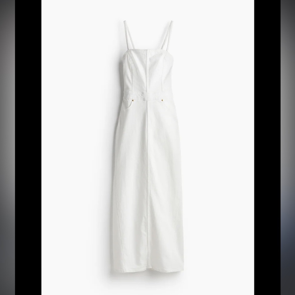 H&M cream denim maxi dress